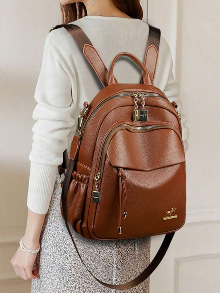 High Quality Leather Backpack For Women Girls Multifunctional Shoulder Bag Travel Backpack Casual Fashion School Bag Student Daypack