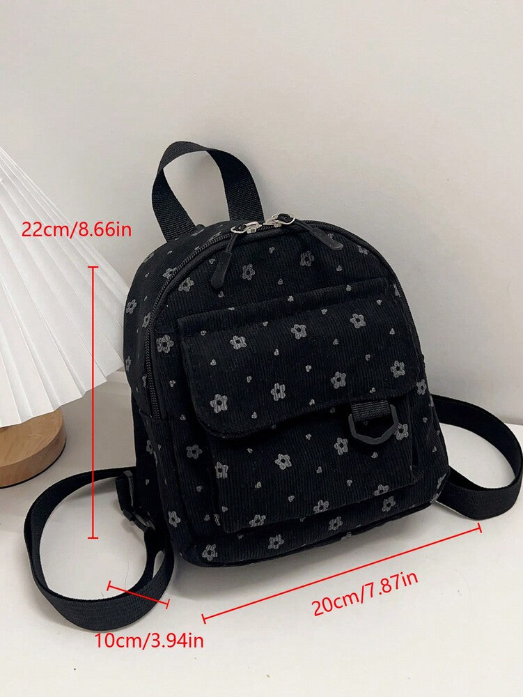 Cute Corduroy Lightweight Large Capacity Backpack For School Travel Teen Girls College Women Casual Rucksack Preppy Back To School Essentials