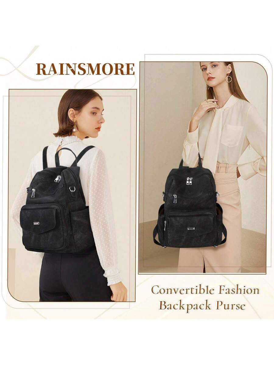 PU Leather Backpack Purse For Women Fashion Convertible Designer Shoulder Bag Tote Waterproof Small Work Travel Casual Backpack Handbag