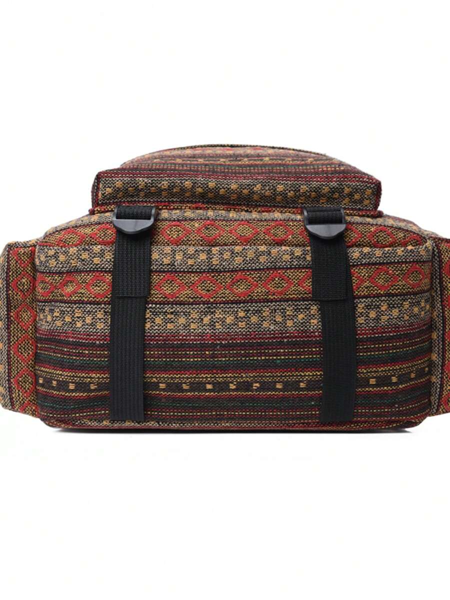 Striped Colorful Nylon Fabric Classic Backpack Large Capacity Unisex Student Bag Casual Outdoor Travel School Bag For Men Women College