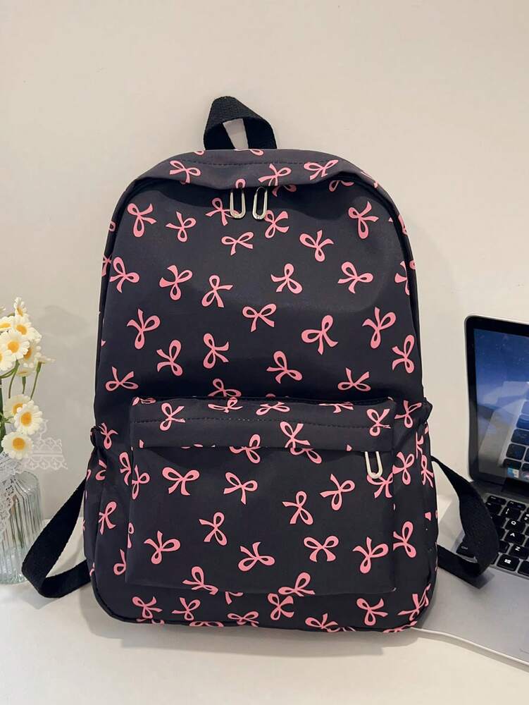 Simple Solid Color Large Capacity Student Backpack Casual School Bookbag Classic Preppy Style For Teen Girls College Women Essentials