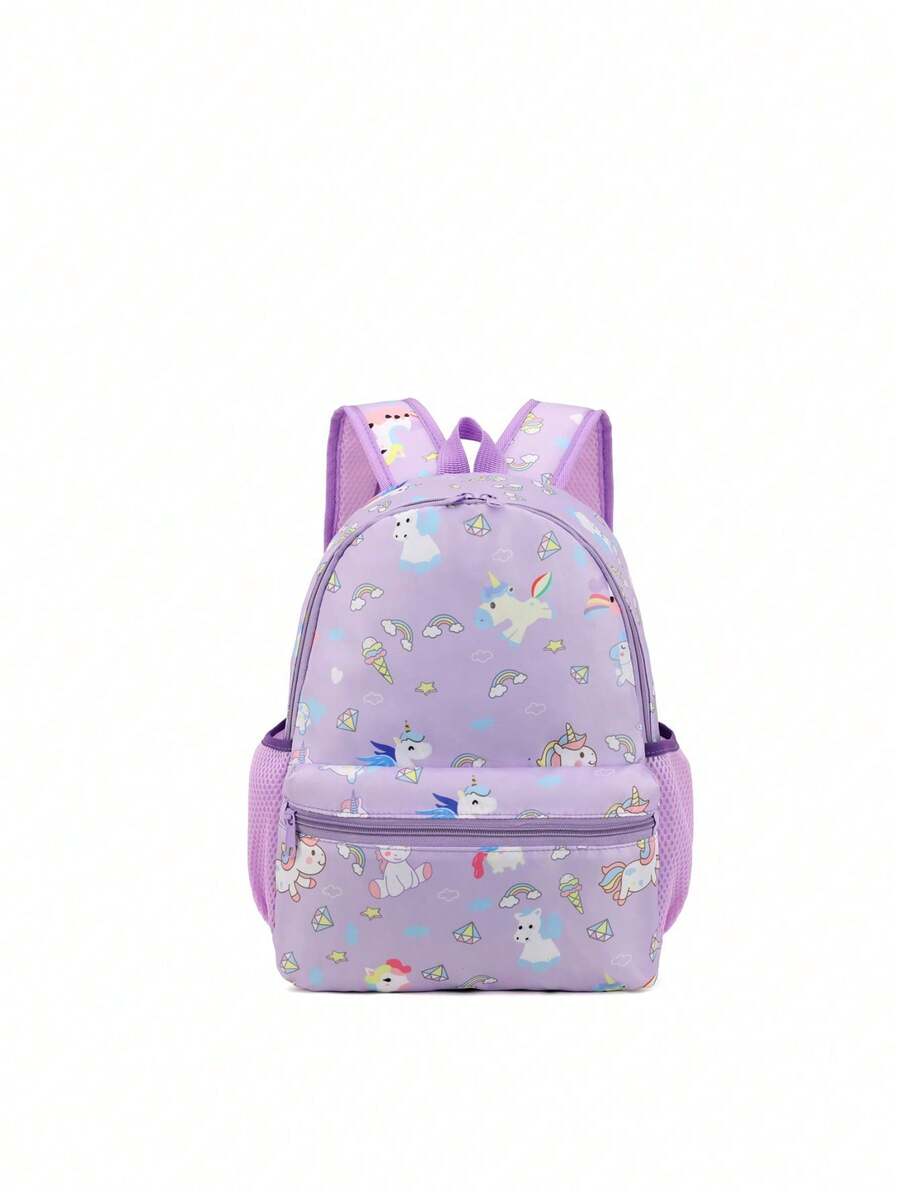 Dinosaur Pattern Toddler Kindergarten Backpack Cartoon Preschool Schoolbag Cute Zip Closure Shoulder Bag For Kids Boys Girls Travel