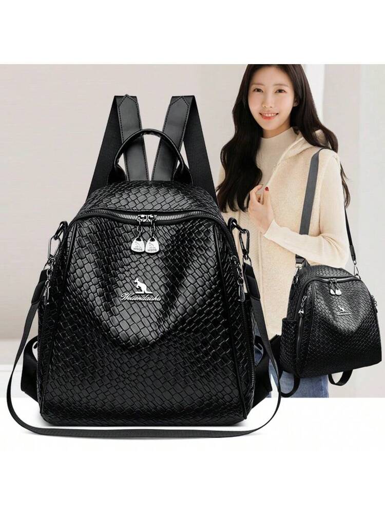 Luxury Leather Designer Backpack For Women Large Capacity Multifunctional Travel Shoulder Bag Fashion High Quality Girl School Bookbag