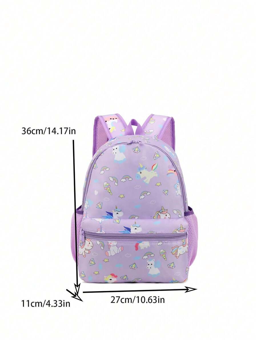Dinosaur Pattern Toddler Kindergarten Backpack Cartoon Preschool Schoolbag Cute Zip Closure Shoulder Bag For Kids Boys Girls Travel