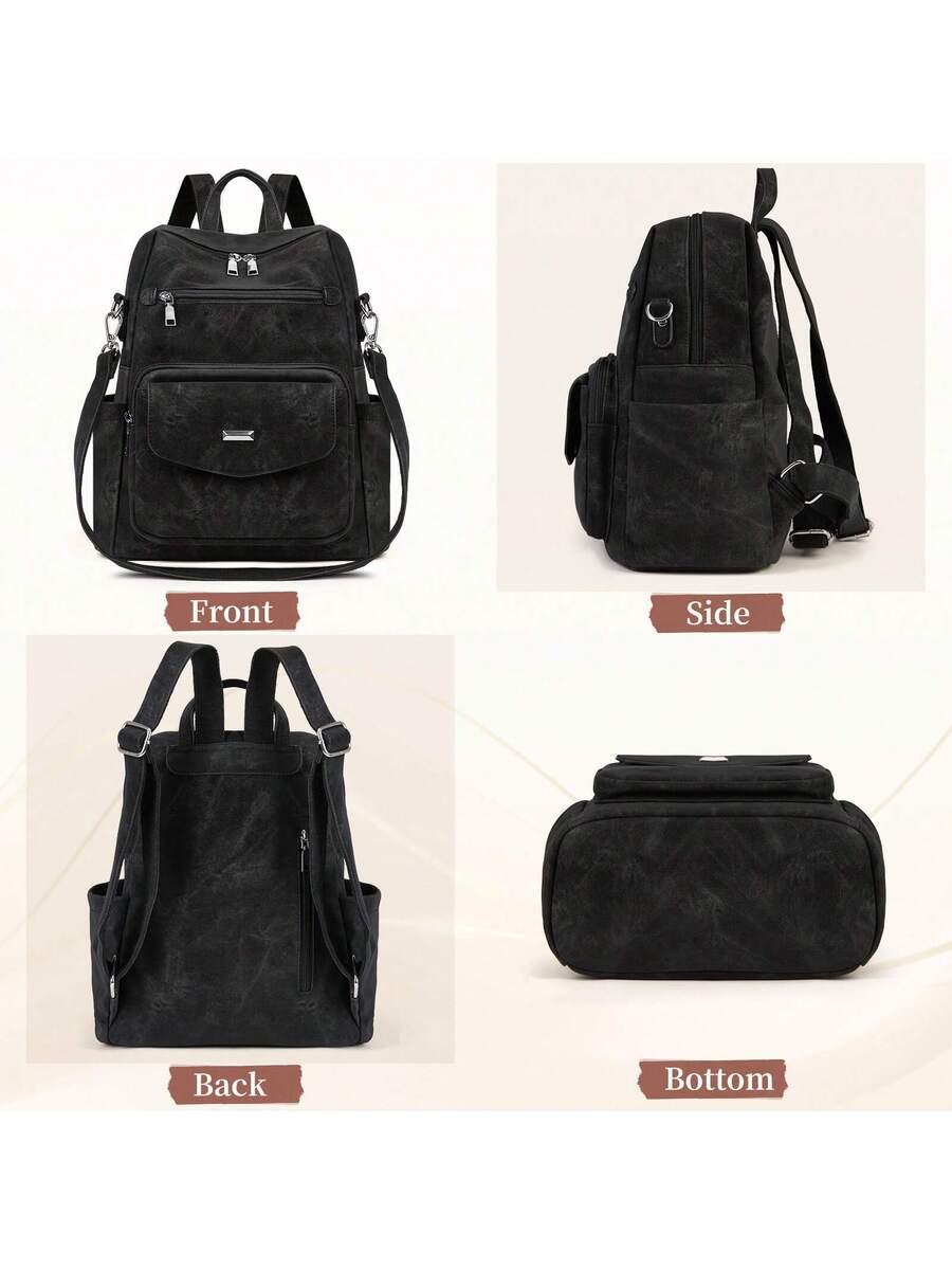 PU Leather Backpack Purse For Women Fashion Convertible Designer Shoulder Bag Tote Waterproof Small Work Travel Casual Backpack Handbag