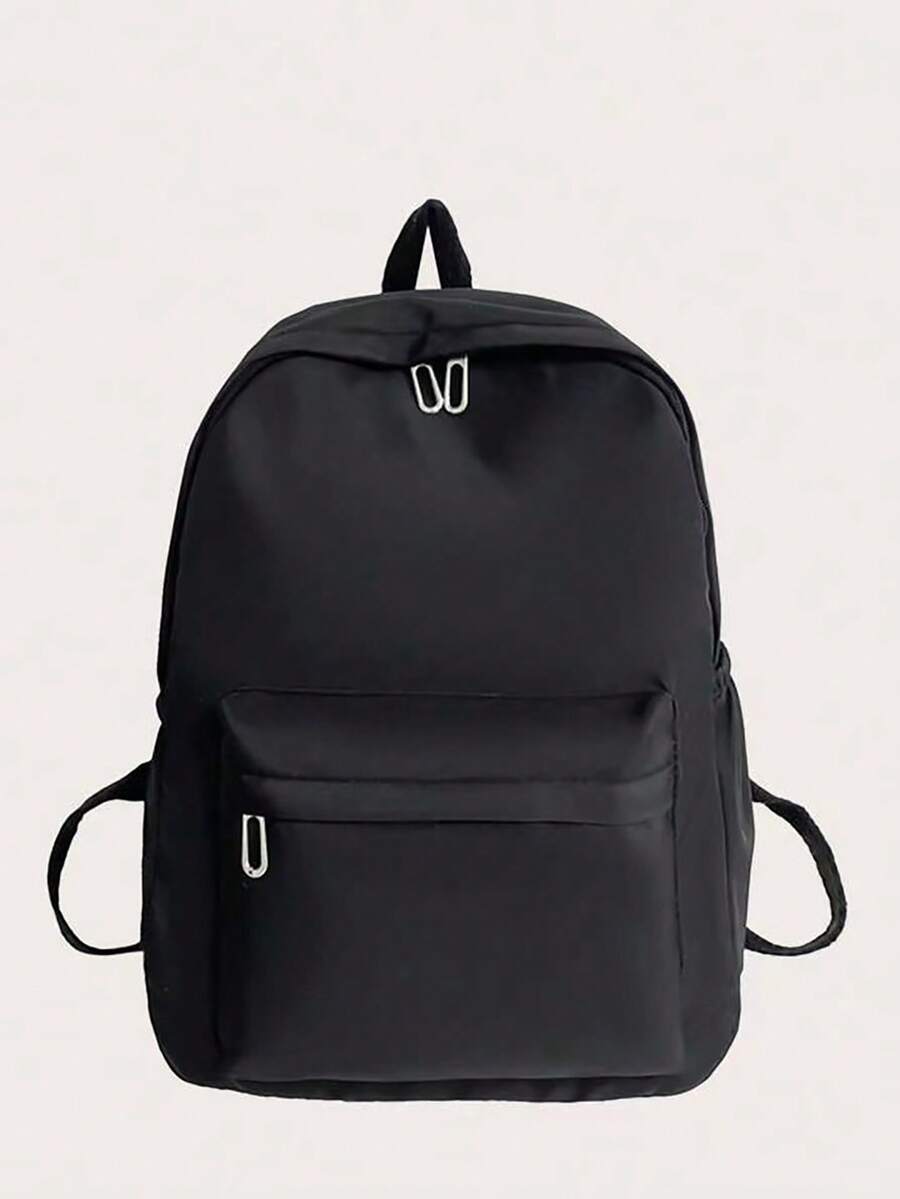 Simple Solid Color Large Capacity Student Backpack Casual School Bookbag Classic Preppy Style For Teen Girls College Women Essentials
