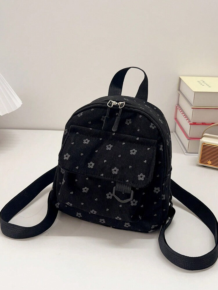 Cute Corduroy Lightweight Large Capacity Backpack For School Travel Teen Girls College Women Casual Rucksack Preppy Back To School Essentials