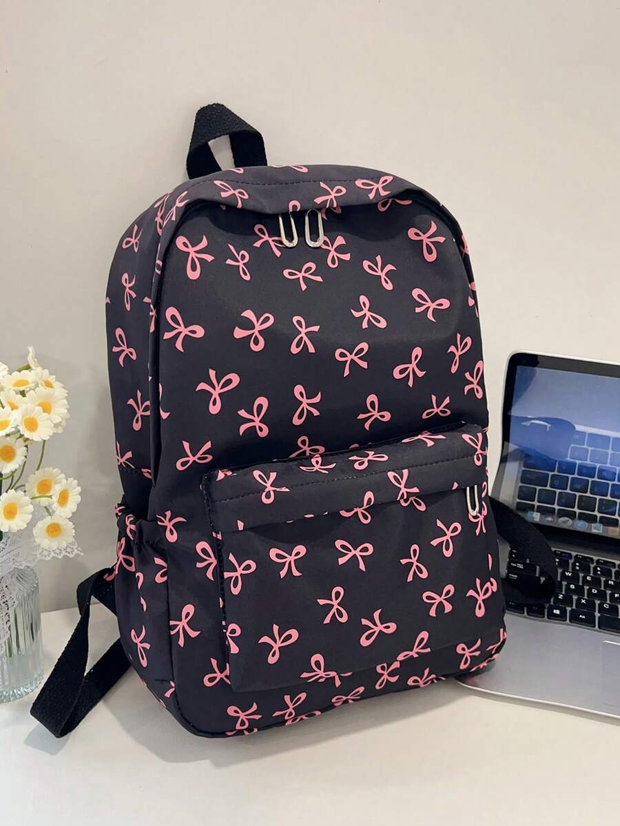 Simple Solid Color Large Capacity Student Backpack Casual School Bookbag Classic Preppy Style For Teen Girls College Women Essentials