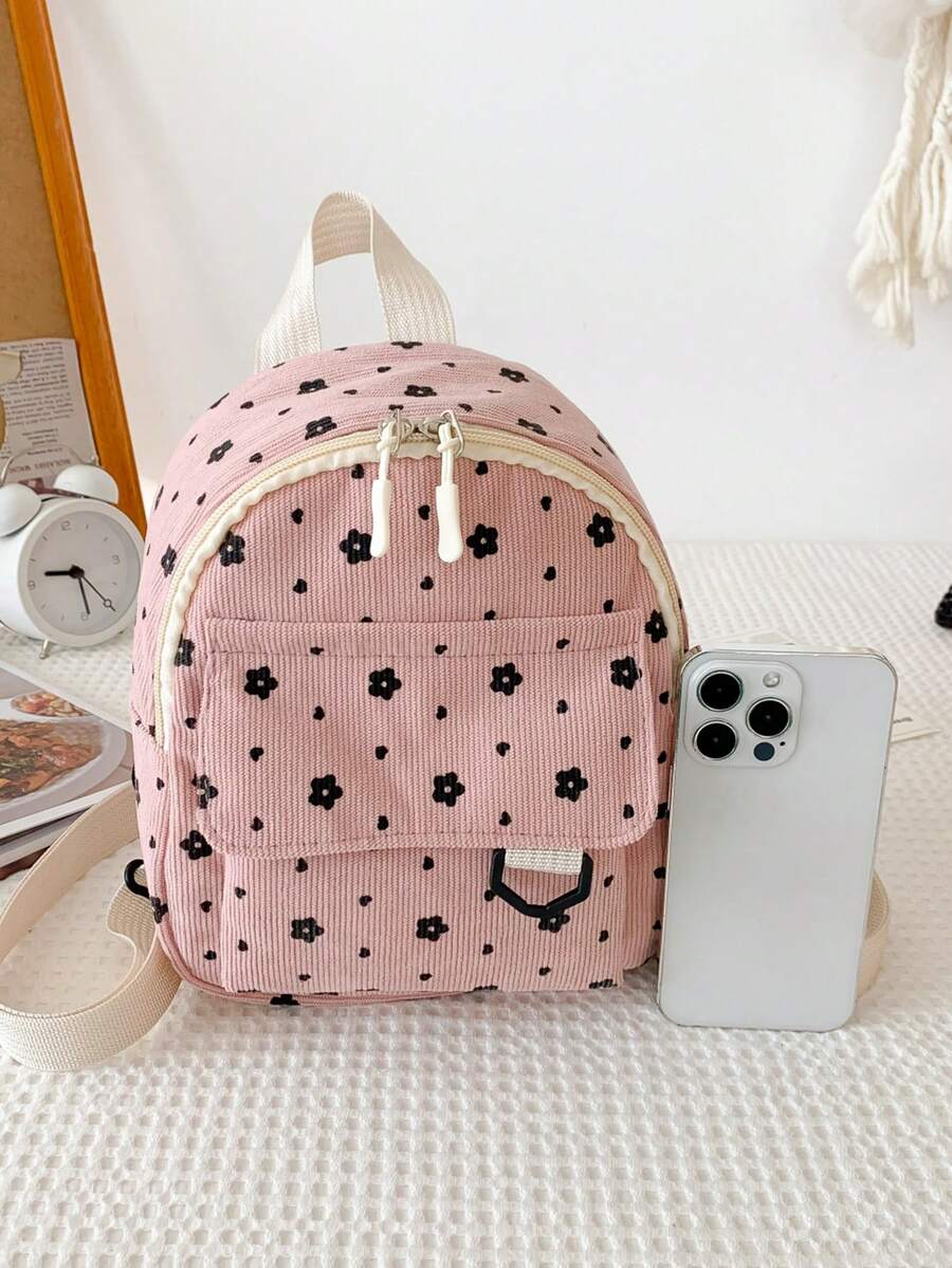 Cute Corduroy Lightweight Large Capacity Backpack For School Travel Teen Girls College Women Casual Rucksack Preppy Back To School Essentials