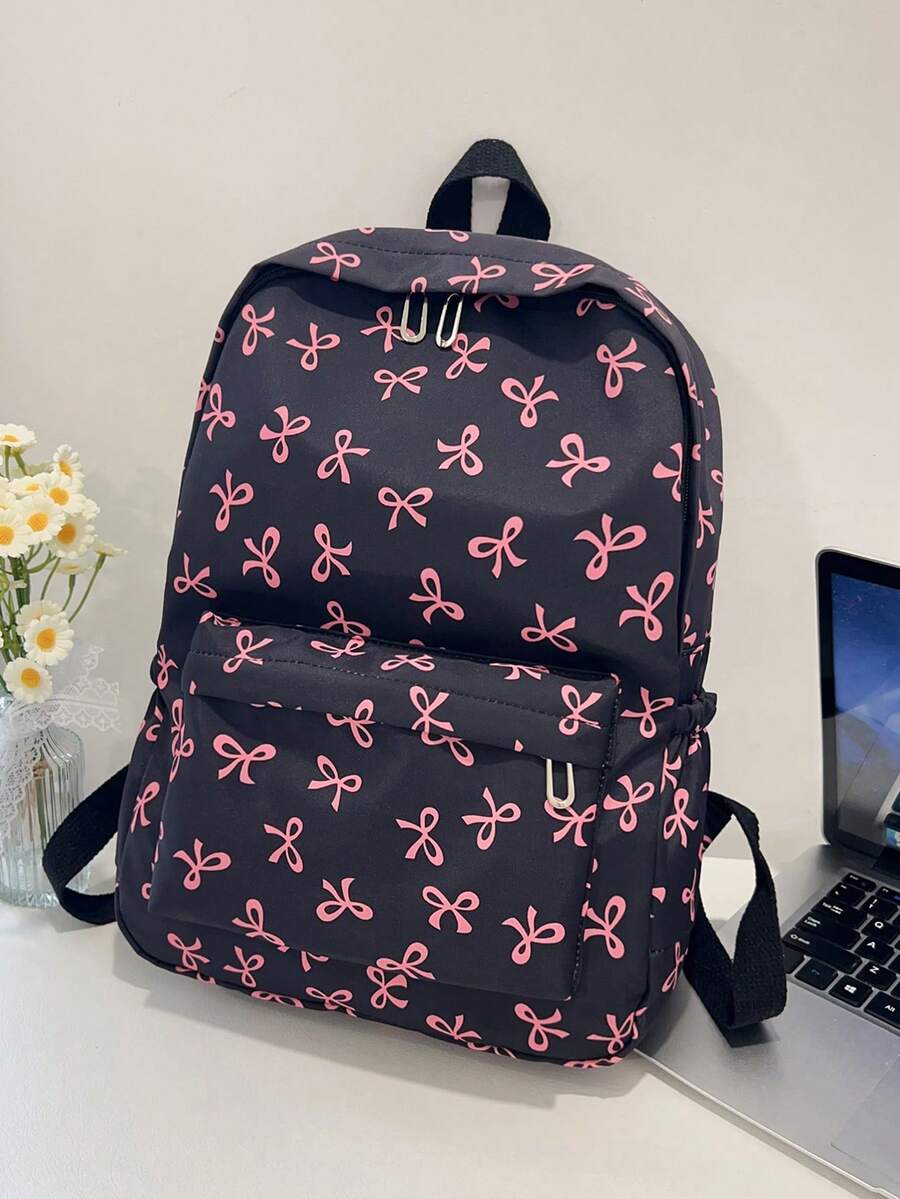 Simple Solid Color Large Capacity Student Backpack Casual School Bookbag Classic Preppy Style For Teen Girls College Women Essentials