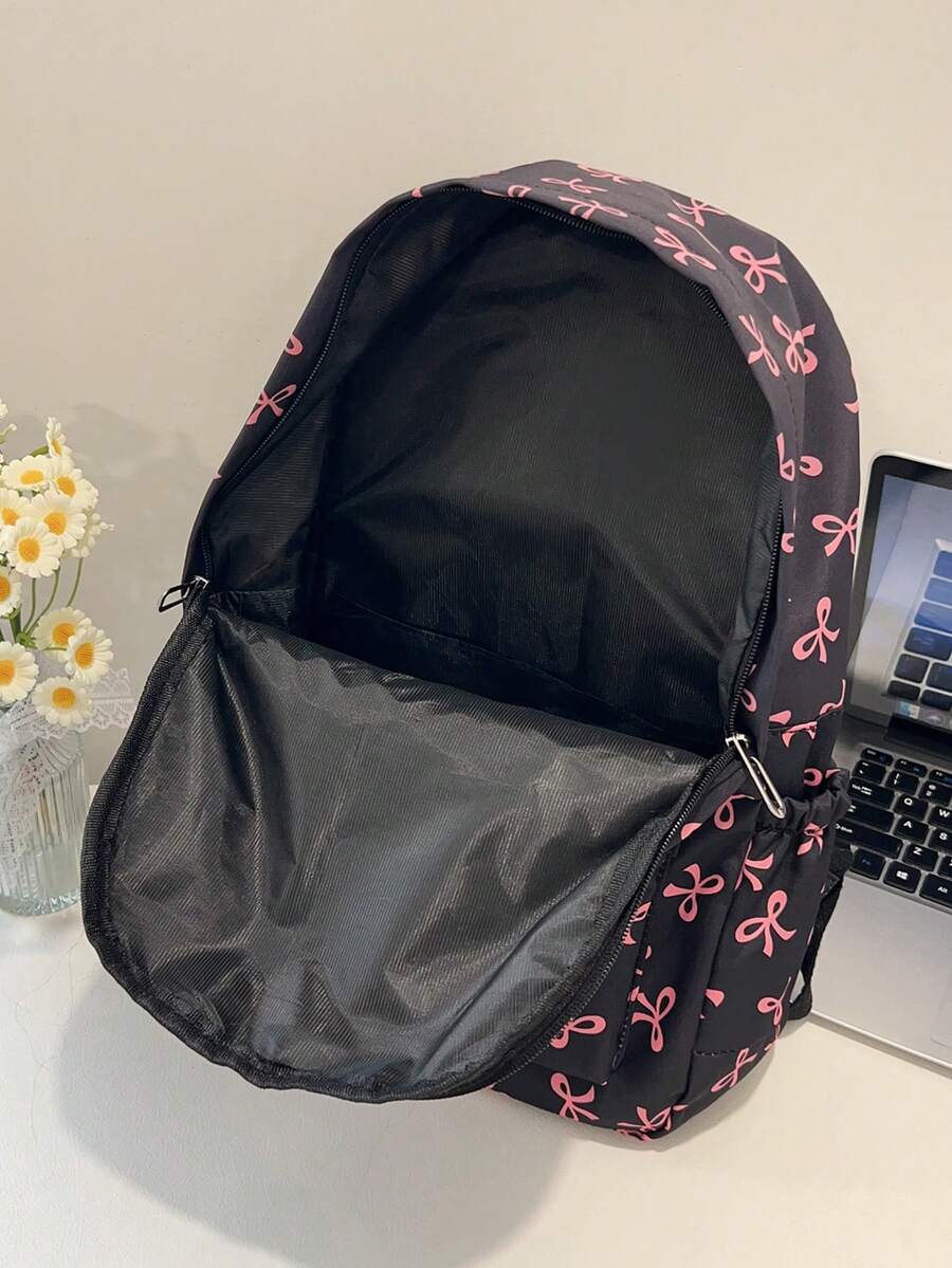 Simple Solid Color Large Capacity Student Backpack Casual School Bookbag Classic Preppy Style For Teen Girls College Women Essentials
