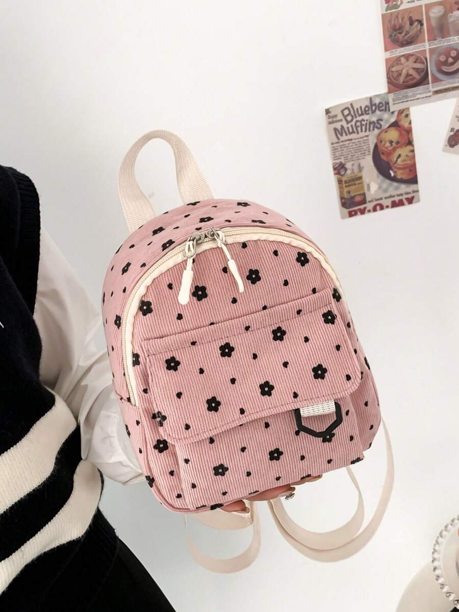 Cute Corduroy Lightweight Large Capacity Backpack For School Travel Teen Girls College Women Casual Rucksack Preppy Back To School Essentials