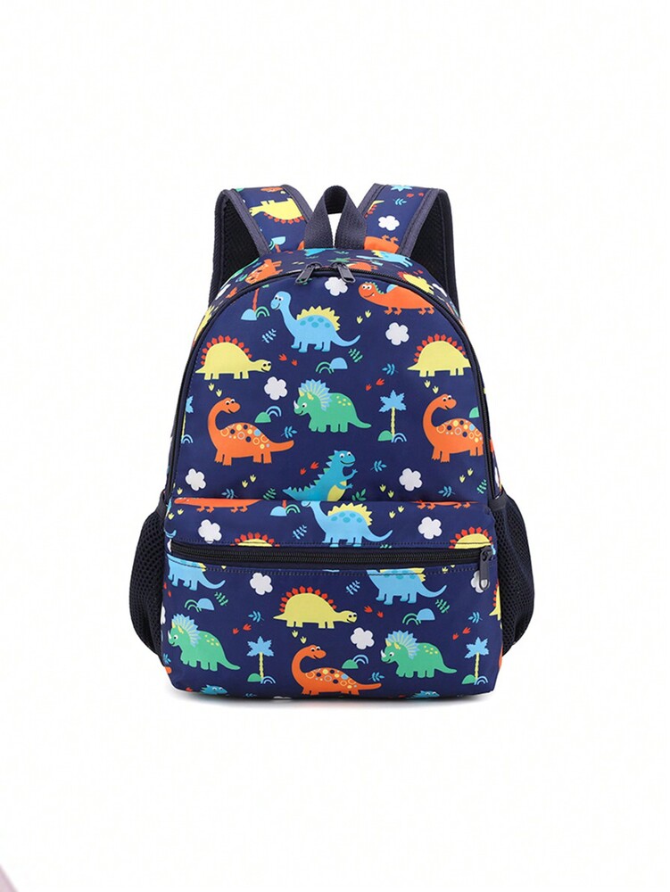 Dinosaur Pattern Toddler Kindergarten Backpack Cartoon Preschool Schoolbag Cute Zip Closure Shoulder Bag For Kids Boys Girls Travel
