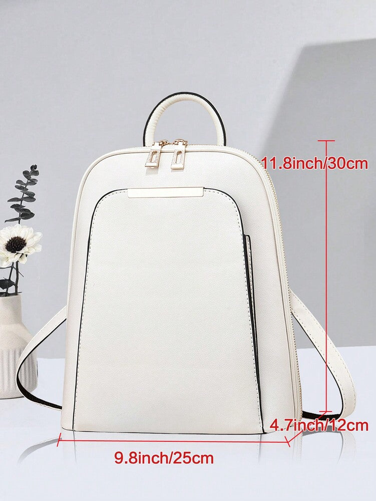 Waterproof Lightweight Anti Theft Large Capacity White Backpack Classic School Bag For Teen Girls College Students Outdoor Travel Essentials