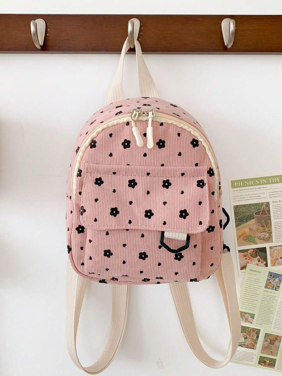 Cute Corduroy Lightweight Large Capacity Backpack For School Travel Teen Girls College Women Casual Rucksack Preppy Back To School Essentials