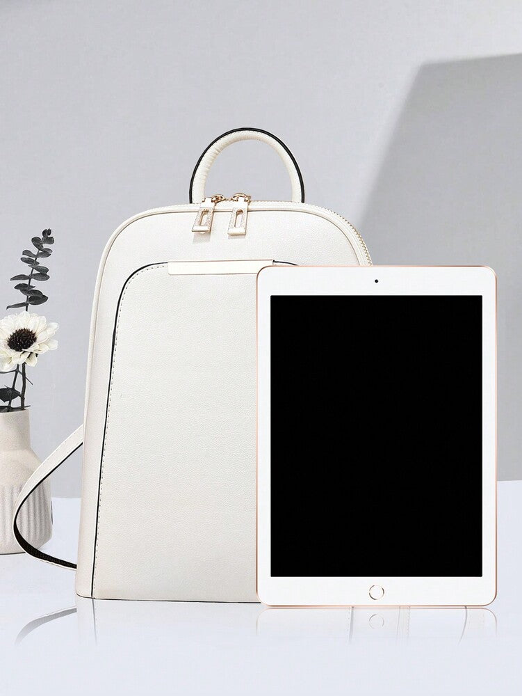 Waterproof Lightweight Anti Theft Large Capacity White Backpack Classic School Bag For Teen Girls College Students Outdoor Travel Essentials
