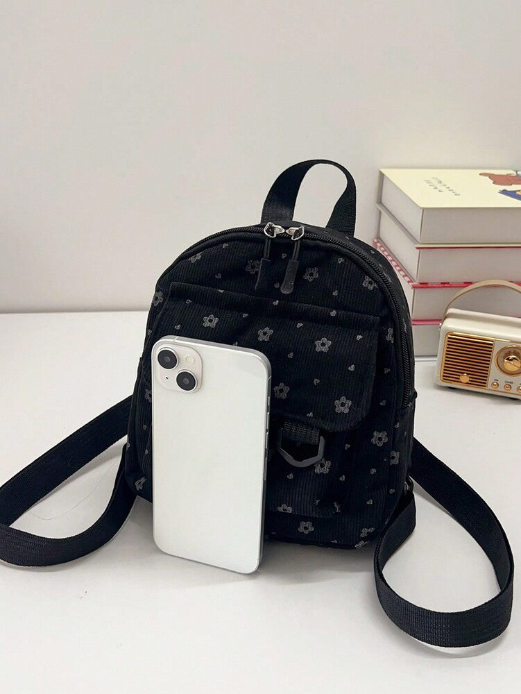 Cute Corduroy Lightweight Large Capacity Backpack For School Travel Teen Girls College Women Casual Rucksack Preppy Back To School Essentials