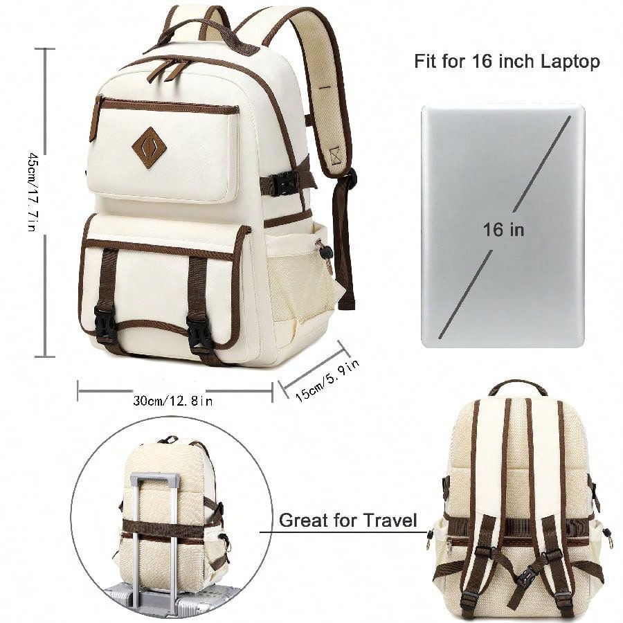 Laptop Backpack 15 17 Inch Waterproof Large Capacity Student School Bag For Women Men Kids Teens College Elementary High School Travel