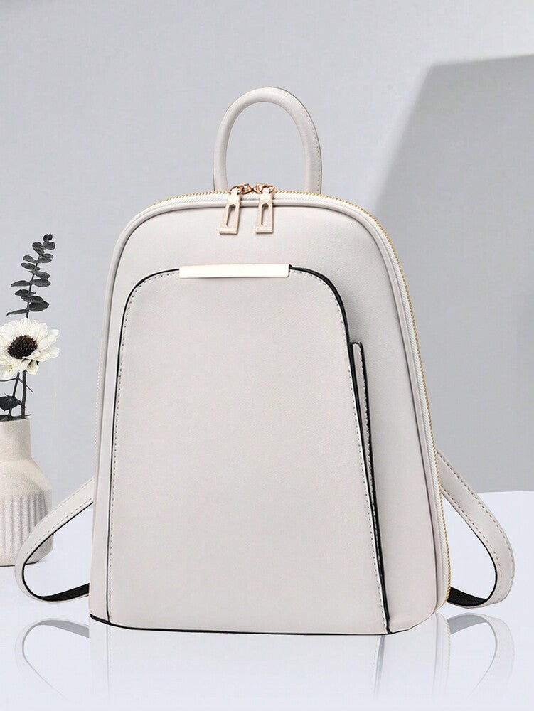Waterproof Lightweight Anti Theft Large Capacity White Backpack Classic School Bag For Teen Girls College Students Outdoor Travel Essentials