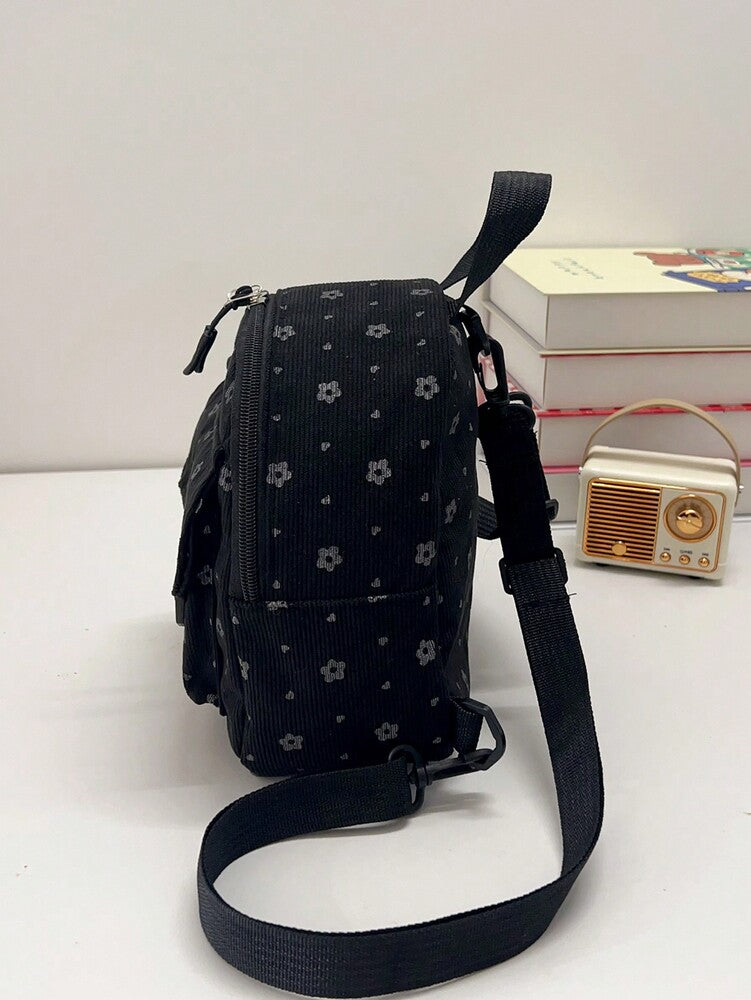 Cute Corduroy Lightweight Large Capacity Backpack For School Travel Teen Girls College Women Casual Rucksack Preppy Back To School Essentials