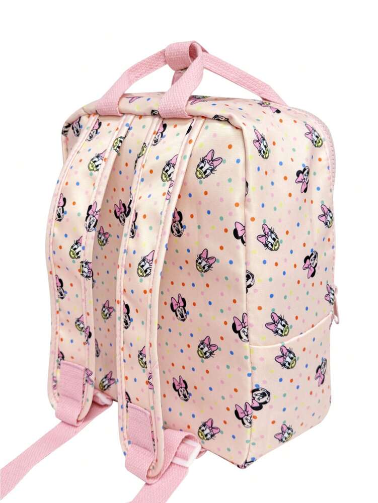 Cartoon Print Multifunctional Disney Minnie Donald Duck School Backpack Casual Travel Daypack For Students Girls College Back To School
