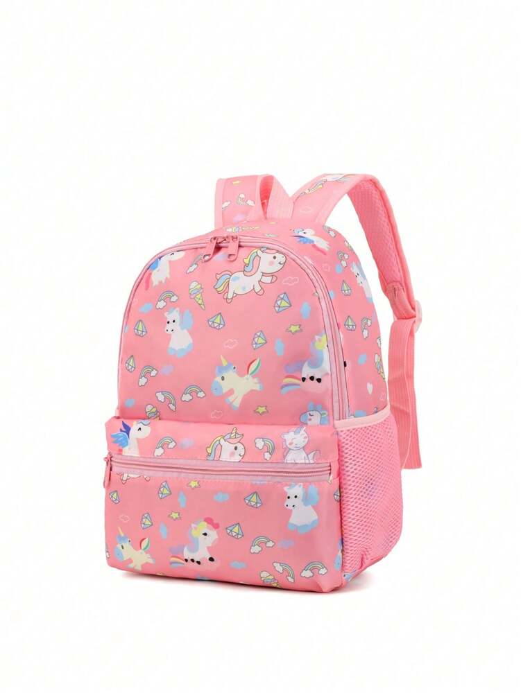 Dinosaur Pattern Toddler Kindergarten Backpack Cartoon Preschool Schoolbag Cute Zip Closure Shoulder Bag For Kids Boys Girls Travel