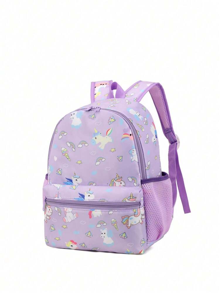 Dinosaur Pattern Toddler Kindergarten Backpack Cartoon Preschool Schoolbag Cute Zip Closure Shoulder Bag For Kids Boys Girls Travel