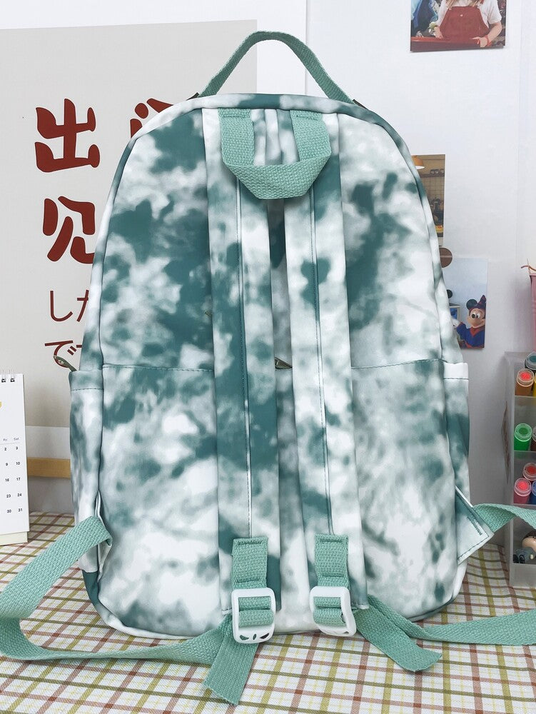 Tie Dye Large Capacity Backpack With Laptop Compartment School Bag Student Rucksack For Teen Girls Boys College Work Business Travel