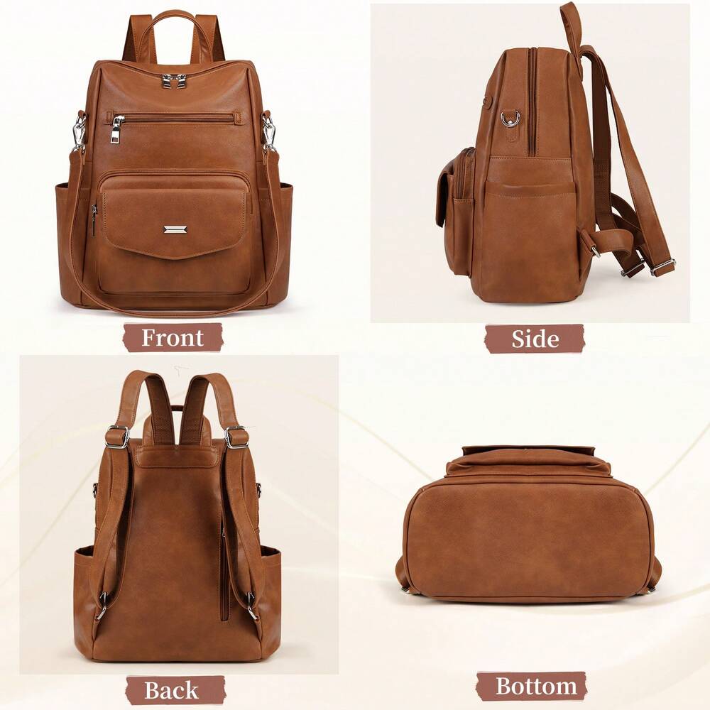 PU Leather Backpack Purse For Women Fashion Convertible Designer Shoulder Bag Tote Waterproof Small Work Travel Casual Backpack Handbag