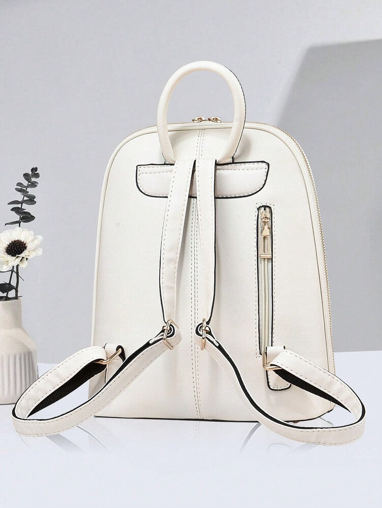 Waterproof Lightweight Anti Theft Large Capacity White Backpack Classic School Bag For Teen Girls College Students Outdoor Travel Essentials