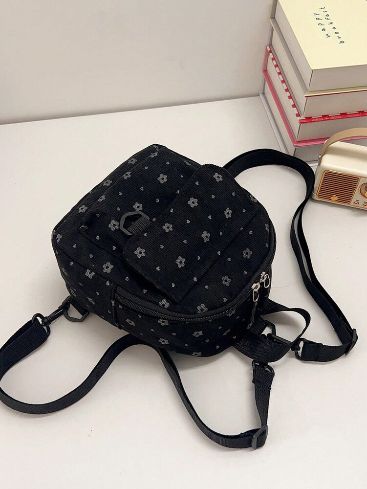 Cute Corduroy Lightweight Large Capacity Backpack For School Travel Teen Girls College Women Casual Rucksack Preppy Back To School Essentials