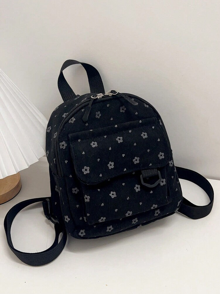 Cute Corduroy Lightweight Large Capacity Backpack For School Travel Teen Girls College Women Casual Rucksack Preppy Back To School Essentials
