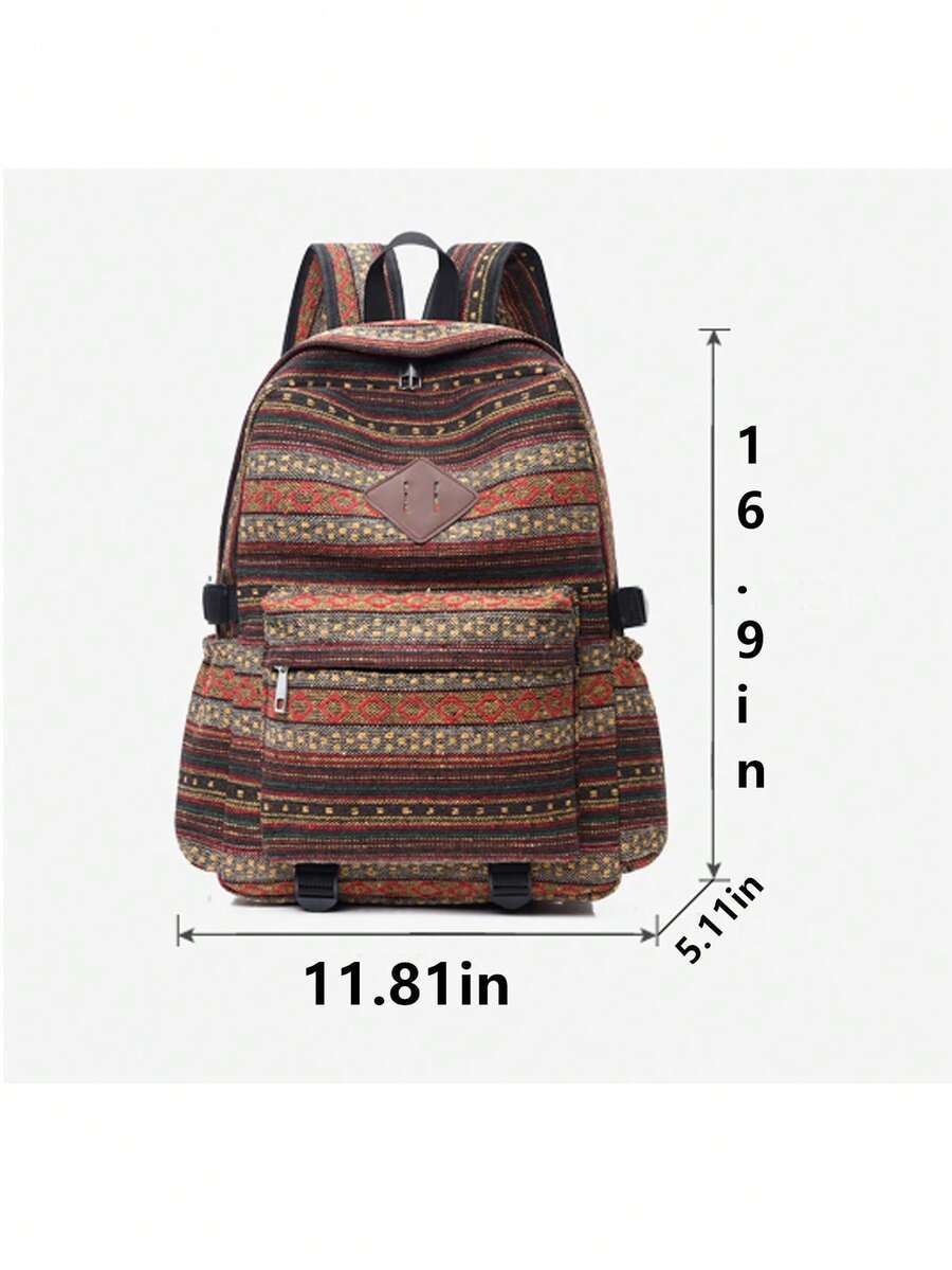 Striped Colorful Nylon Fabric Classic Backpack Large Capacity Unisex Student Bag Casual Outdoor Travel School Bag For Men Women College