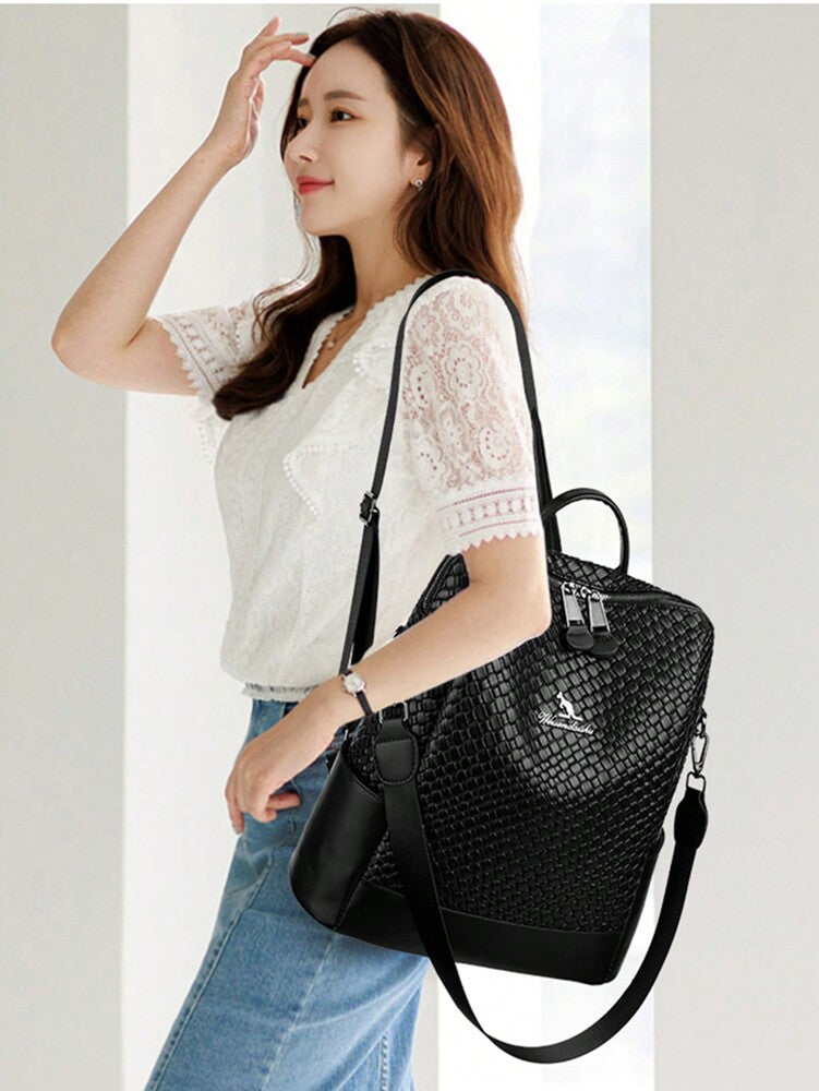 Luxury Leather Designer Backpack For Women Large Capacity Multifunctional Travel Shoulder Bag Fashion High Quality Girl School Bookbag