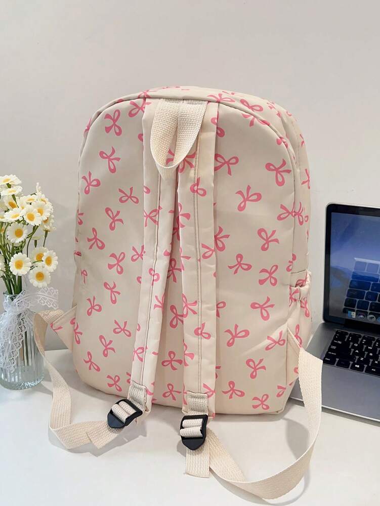 Simple Solid Color Large Capacity Student Backpack Casual School Bookbag Classic Preppy Style For Teen Girls College Women Essentials
