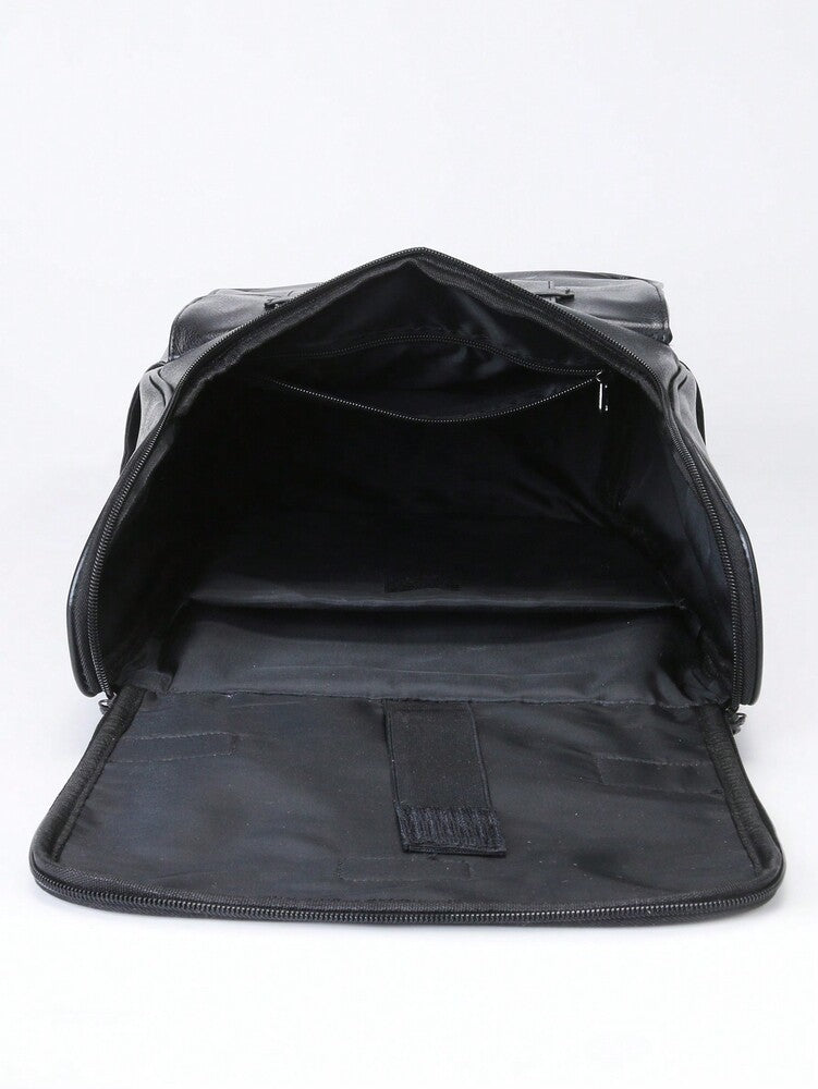 Minimalist Black Large Capacity Classic Backpack Patch Decor Waterproof Student School Bag For High School College Women Men Work Travel