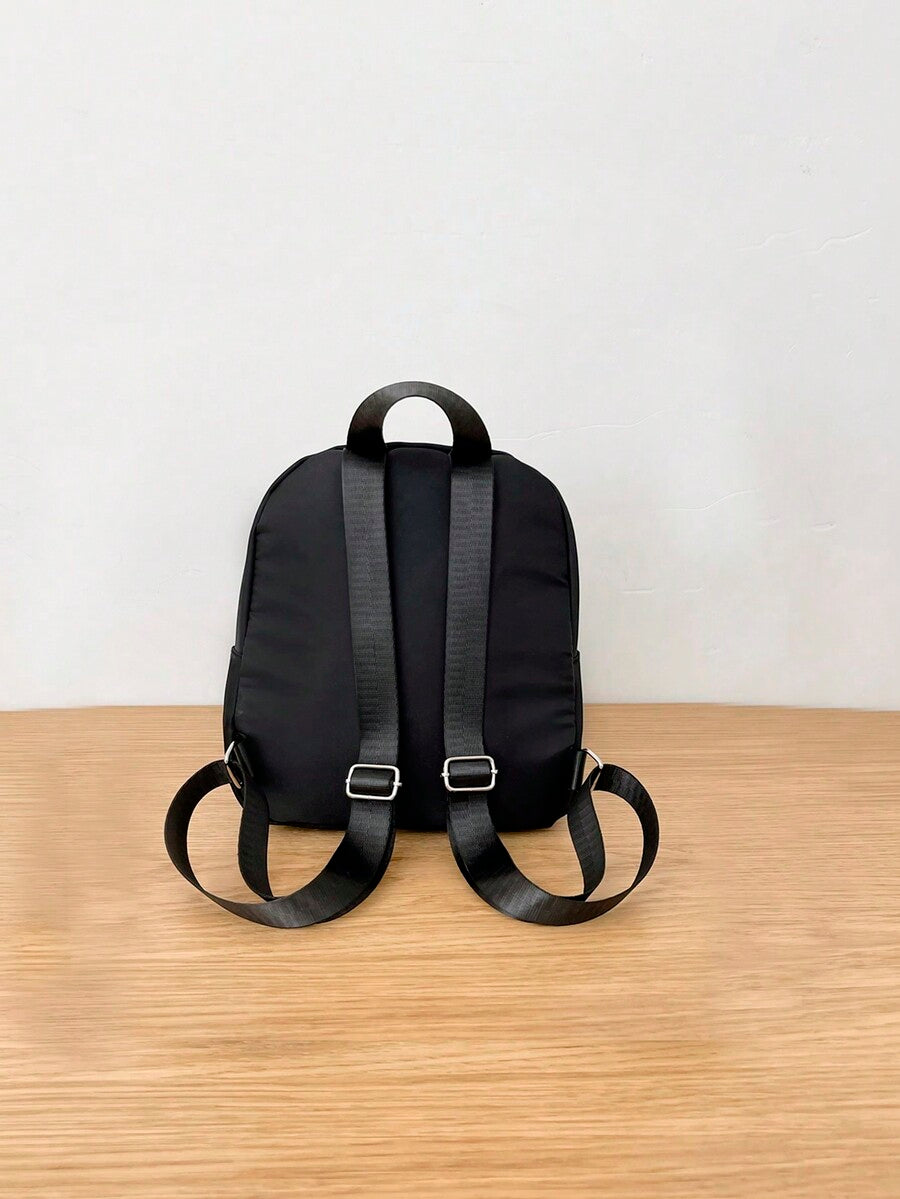 Letter Patch Detail Purple Classic Backpack Preppy Casual School Bag Student Rucksack For Teen Girls College Women Back To School