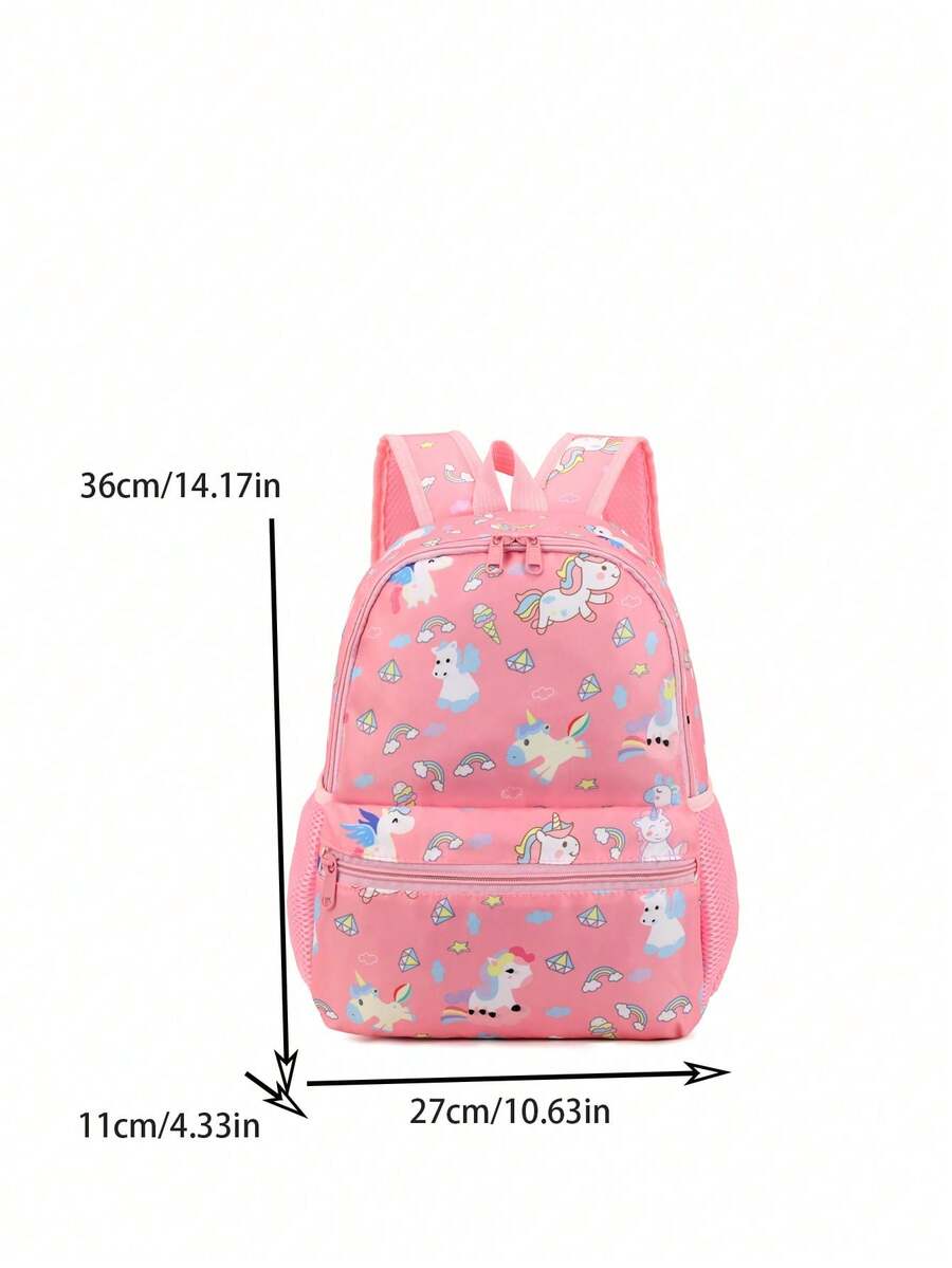 Dinosaur Pattern Toddler Kindergarten Backpack Cartoon Preschool Schoolbag Cute Zip Closure Shoulder Bag For Kids Boys Girls Travel