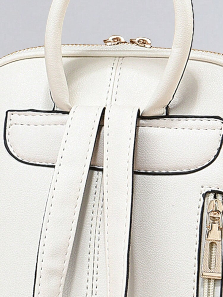 Waterproof Lightweight Anti Theft Large Capacity White Backpack Classic School Bag For Teen Girls College Students Outdoor Travel Essentials