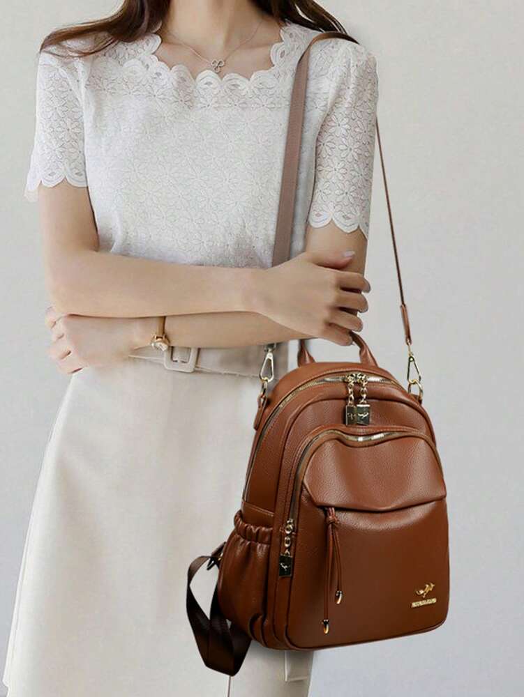 High Quality Leather Backpack For Women Girls Multifunctional Shoulder Bag Travel Backpack Casual Fashion School Bag Student Daypack