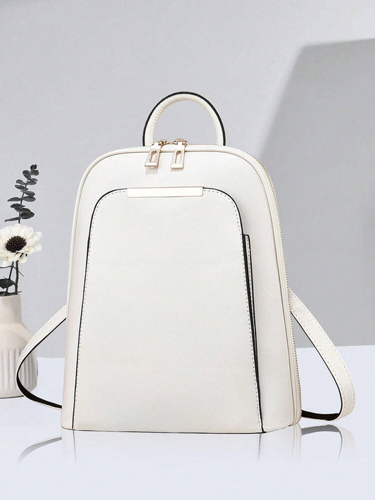 Waterproof Lightweight Anti Theft Large Capacity White Backpack Classic School Bag For Teen Girls College Students Outdoor Travel Essentials