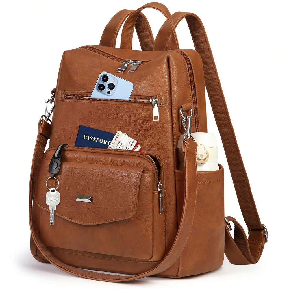 PU Leather Backpack Purse For Women Fashion Convertible Designer Shoulder Bag Tote Waterproof Small Work Travel Casual Backpack Handbag