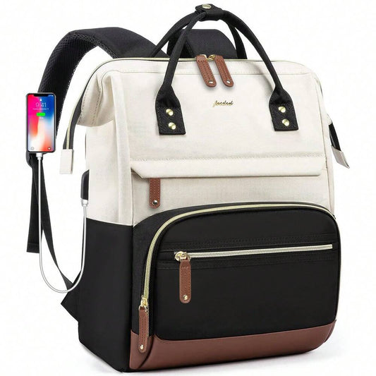 Laptop Backpack For Women Waterproof 15.6 Inch Purse With USB Charger Casual Business Travel College Bookbag Teacher Nurse Computer Bag