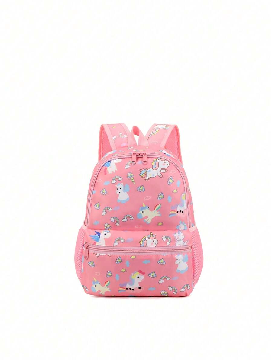 Dinosaur Pattern Toddler Kindergarten Backpack Cartoon Preschool Schoolbag Cute Zip Closure Shoulder Bag For Kids Boys Girls Travel